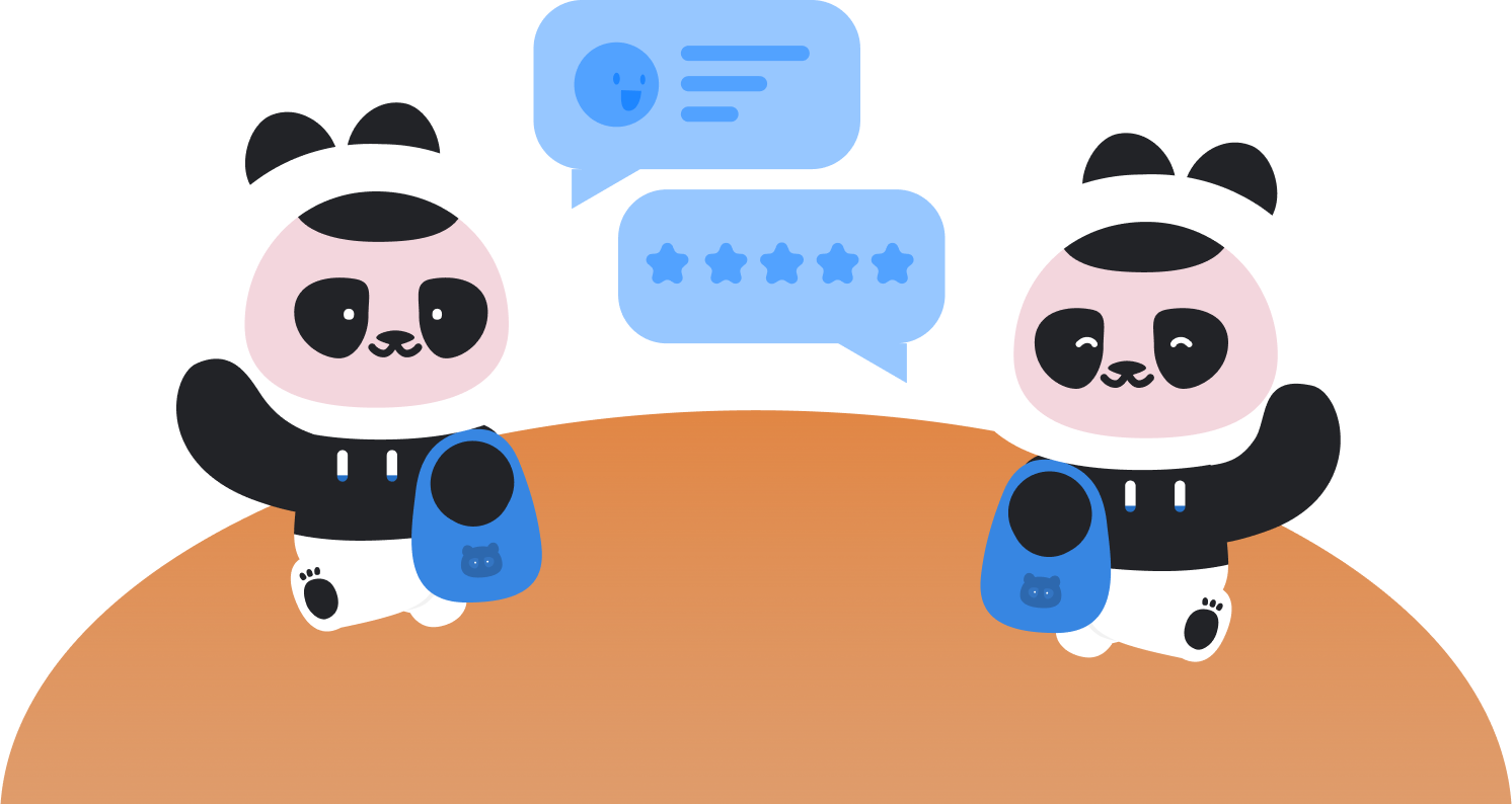 귀여운 판다가 거래하는사진